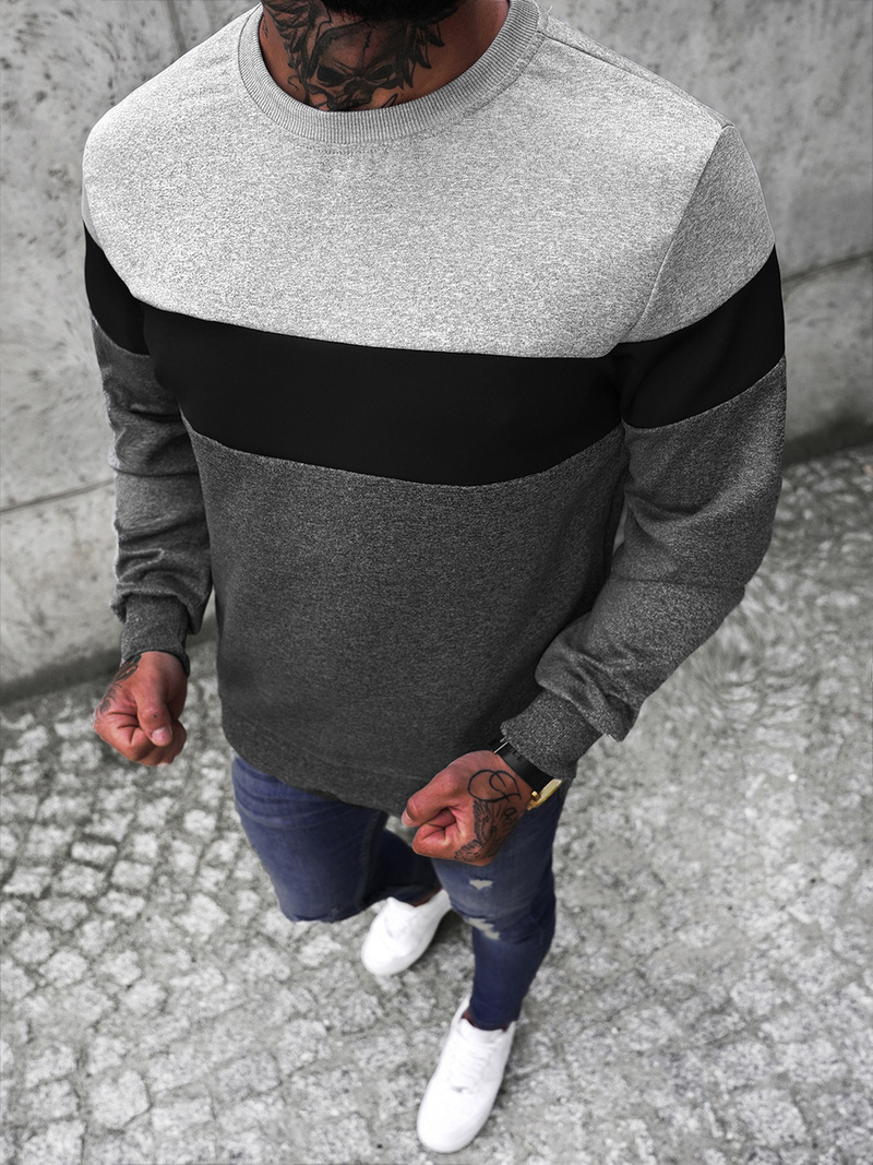 Pánska Mikina Grafitová OZONEE JS/Y20010