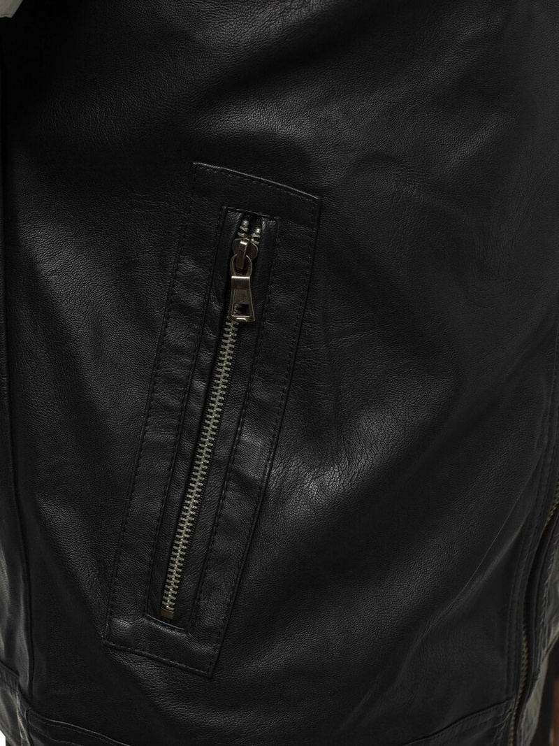 Pánska koženková bunda Čiernobiela OZONEE YD/BF59359Z