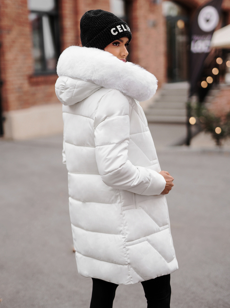 Dámska bunda biela OZONEE JS/16M9099/281