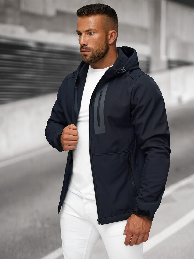 Pánska softshellová bunda námornícka modrá OZONEE JS/27B6513/25