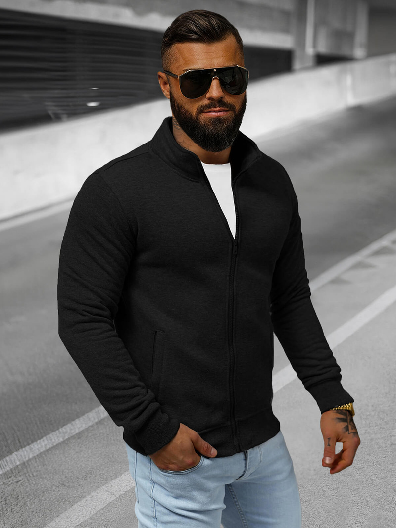 Pánska Mikina Čierna OZONEE JS/2002Z