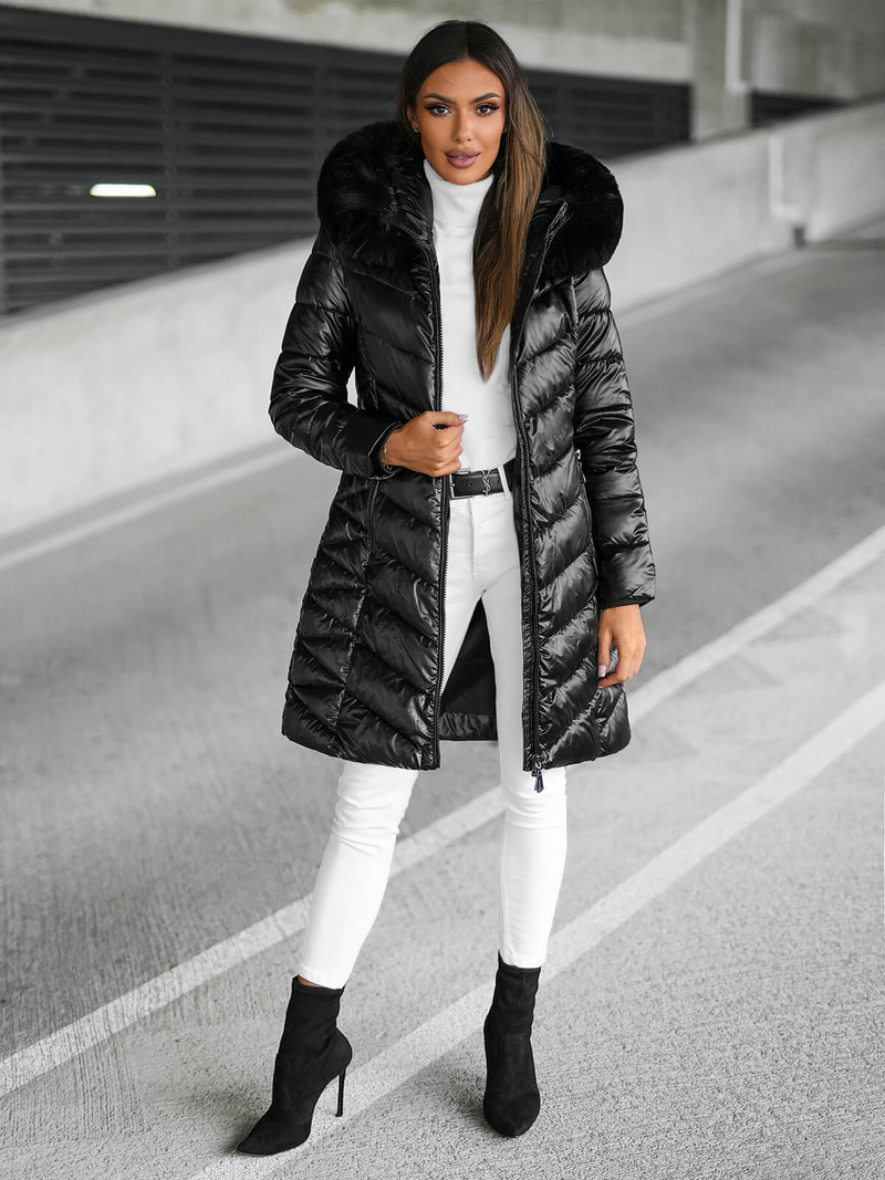 Dámska bunda čierna OZONEE JS/16M9100/392Z