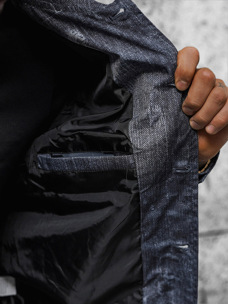 Pánska Bunda Námornícka Modrá OZONEE O/3A178