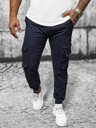 Pánske Chino Jogger Nohavice Námornícke Modré OZONEE NB/MP0201BS