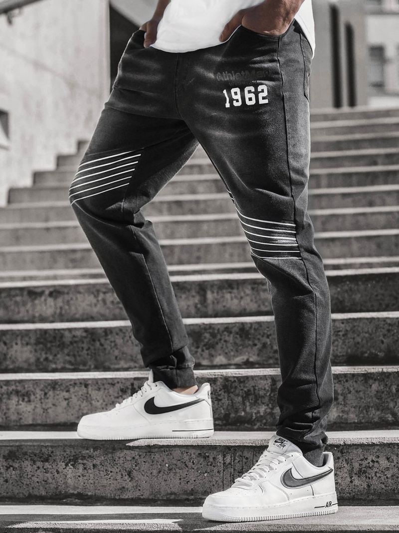 Pánske jogger rifle Čierne OZONEE JS/KK1103