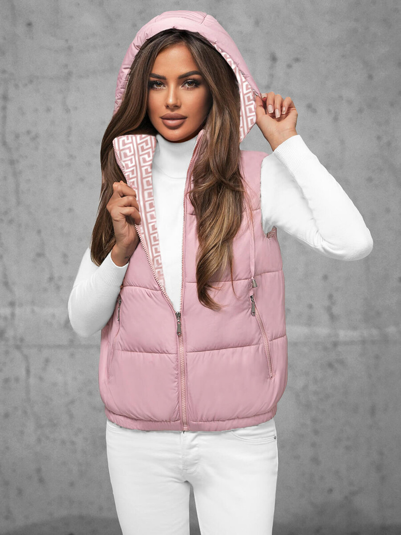 Dámska vesta prášková ružová OZONEE JS/16M9091/51Z