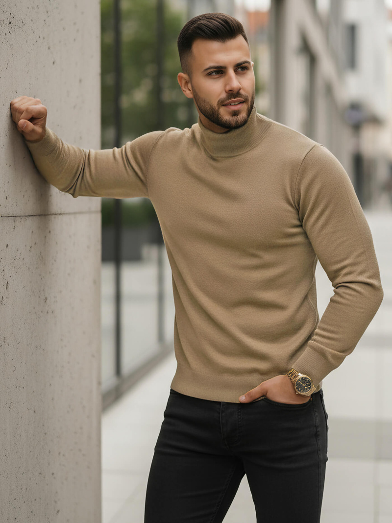 Pánsky Sveter Camelový OZONEE V/V24503