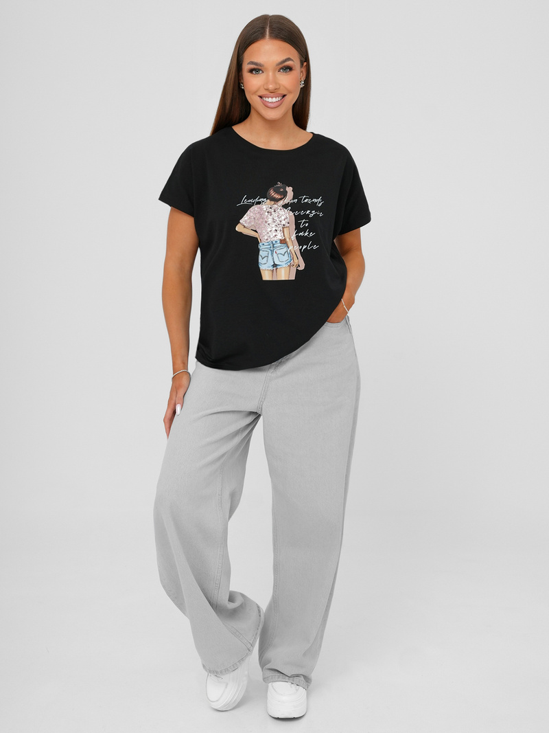 Dámske Tričko Čierne OZONEE JS/95T2573/3