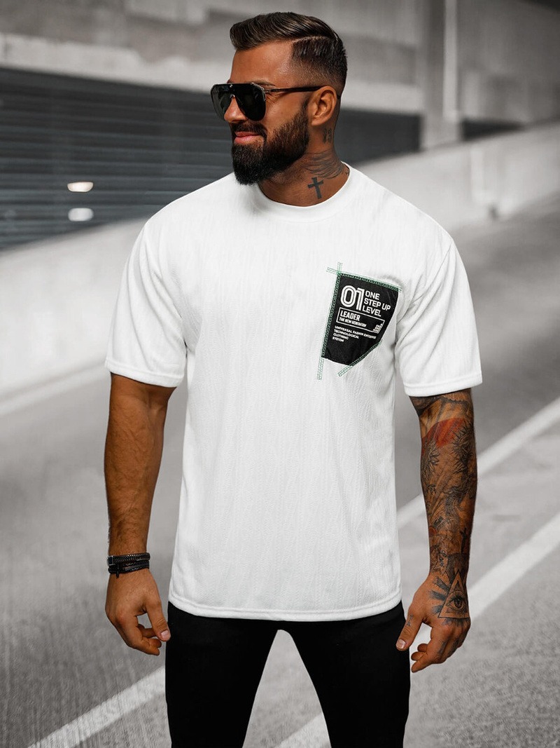 Pánske Tričko Biele OZONEE O/3C333