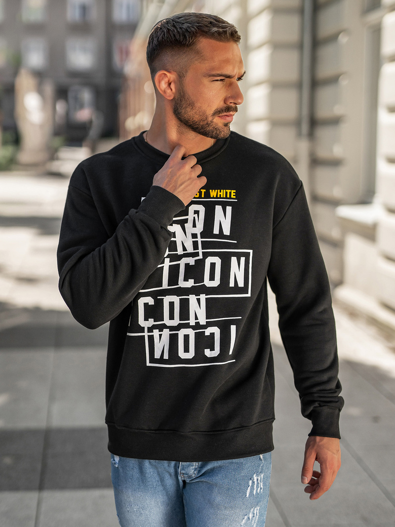 Pánska Mikina Čierna OZONEE JS/8B1763/3