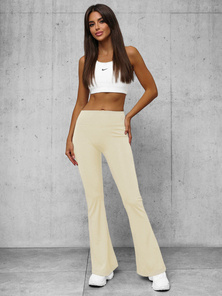 Dámske legíny so širokými nohami ecru OZONEE O/KTK006-J