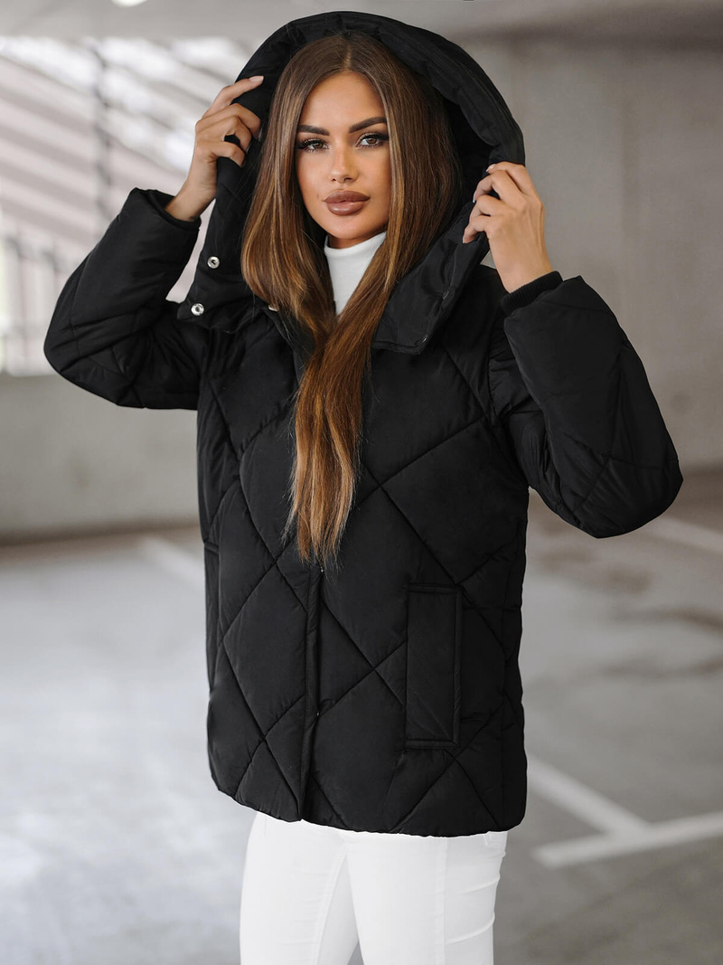 Dámska bunda čierna OZONEE JS/5M3175/392Z