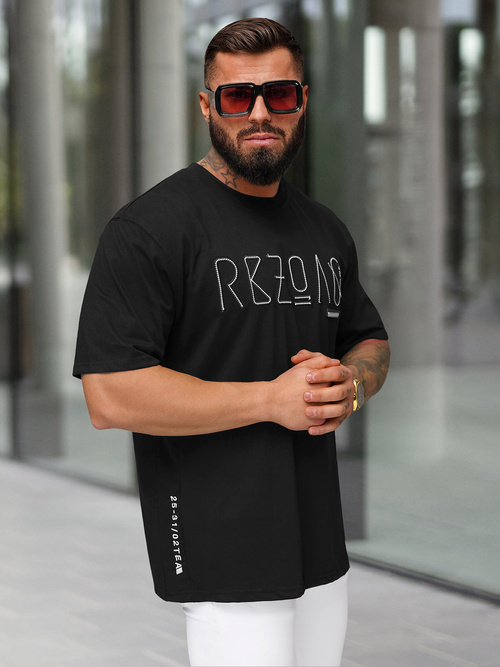 Pánske Tričko Čierne OZONEE O/QQ1185