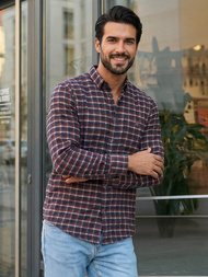 Pánska Košeľa Bordová OZONEE V/V176Z