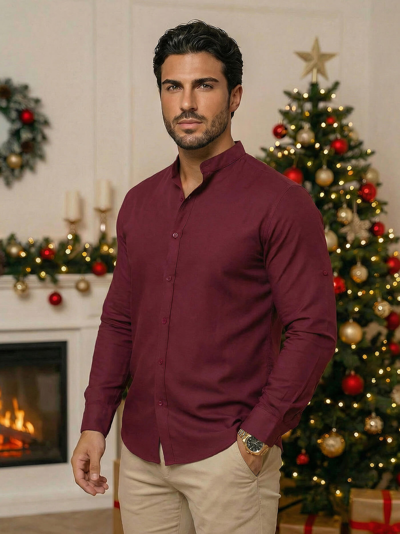 Pánska Košeľa Bordová OZONEE O/V57Z