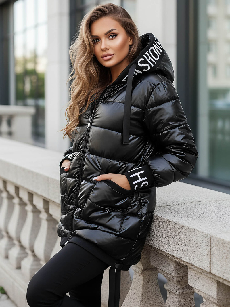 Dámska bunda čierna OZONEE JS/5M3188/392Z