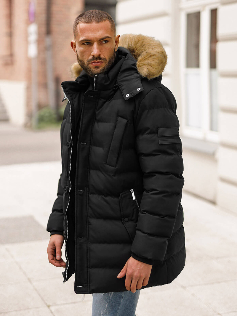 Pánska Bunda Čierna OZONEE JS/5M3122/392Z