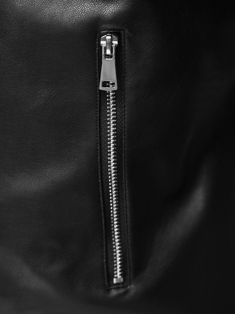 Pánska Koženková Bunda Čierna OZONEE JS/11Z8107