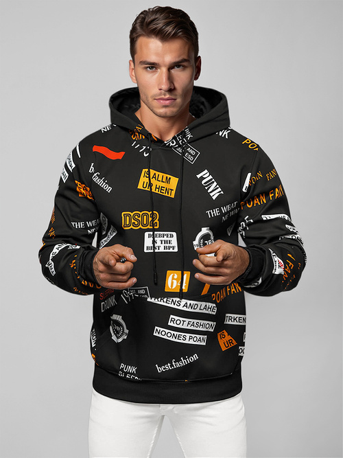 Pánska Mikina Čierna OZONEE JS/8B1250/3Z