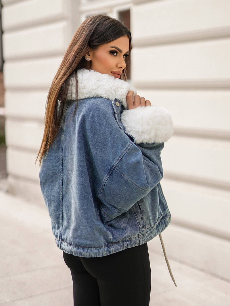 Dámska Riflová Bunda Modrá OZONEE JS/11Z8219