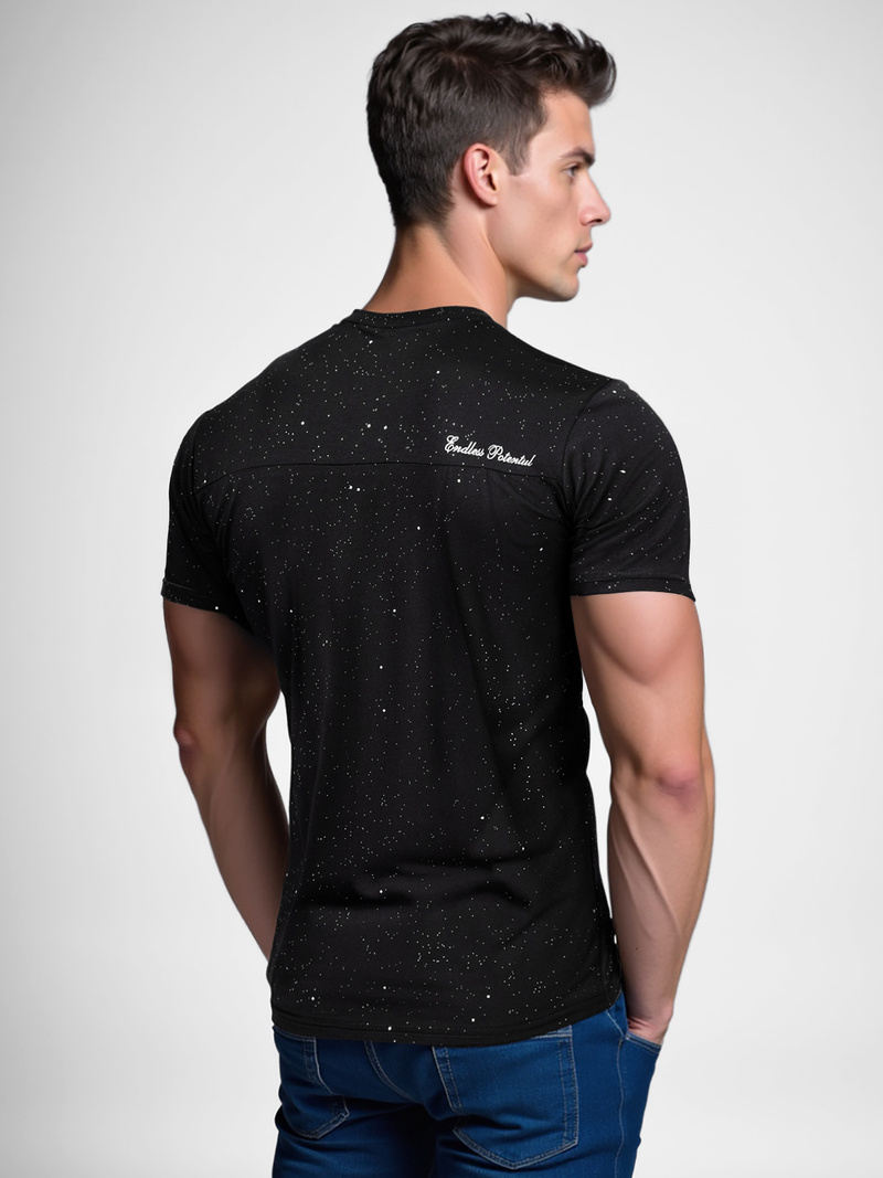 Pánske Tričko Čierne OZONEE O/QQ1387Z