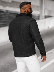 Pánska Riflová Bunda Šerpa Čierna OZONEE NB/MJ533NZ