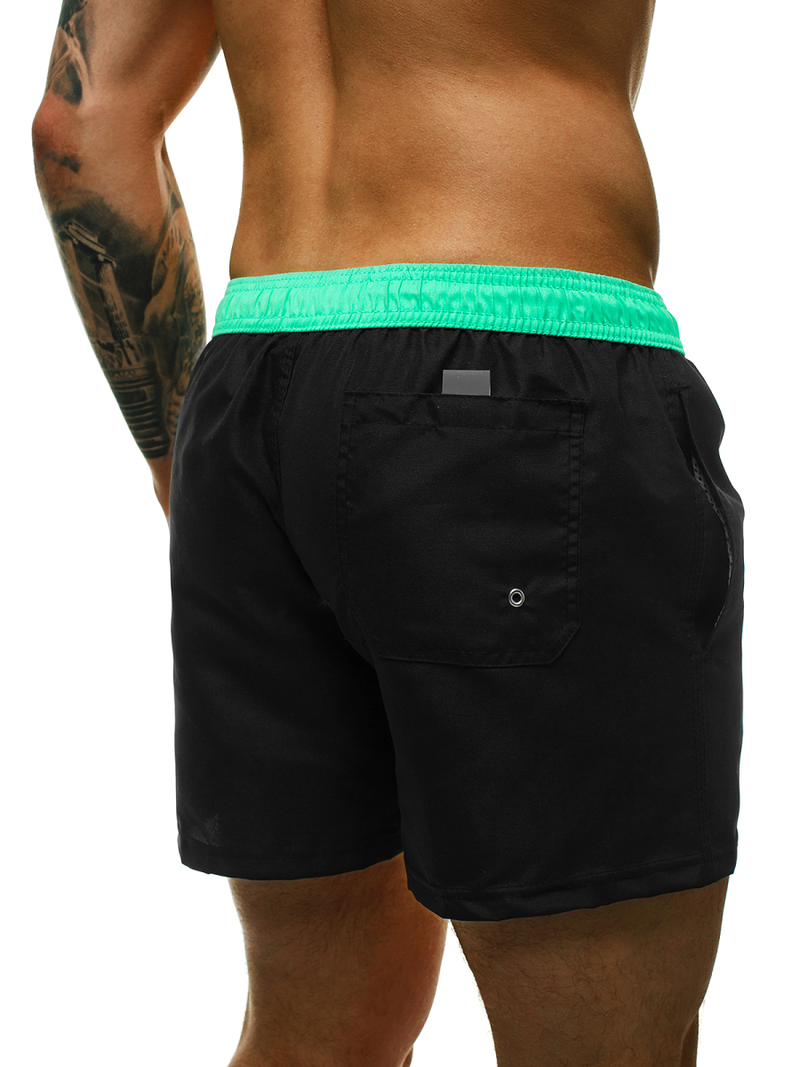 Pánske kúpacie šortky čierno-mentolové OZONEE ST004-7