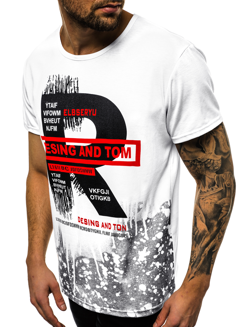 Pánske Tričko Biele OZONEE JS/KS1945