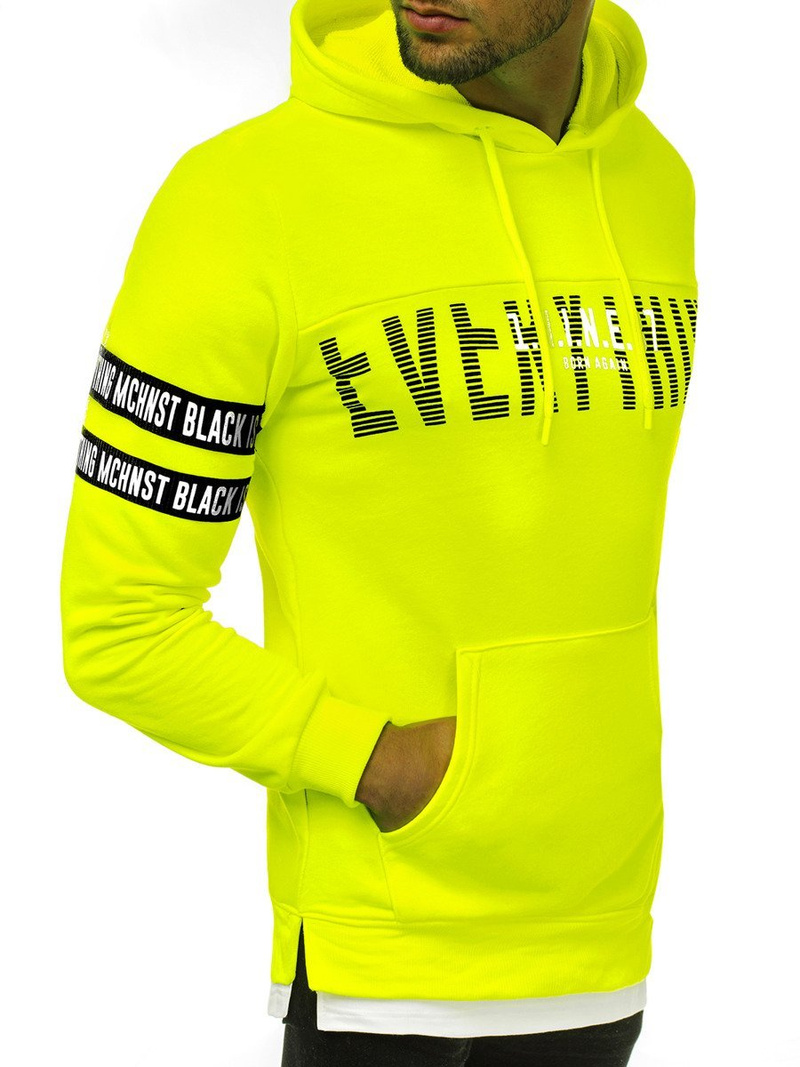 Pánska Mikina žltá neón OZONEE MACH/3123