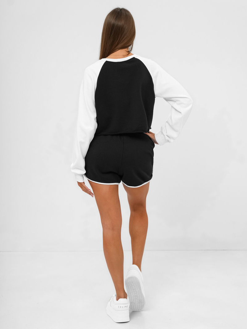 Dámska dvojdielna tepláková súprava čierno-bielé OZONEE JS/M58631AB