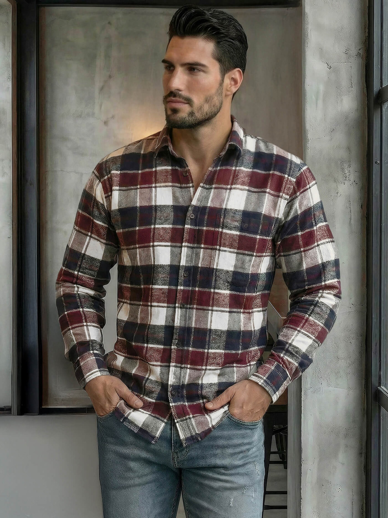 Pánska Košeľa Bordová OZONEE V/V174Z