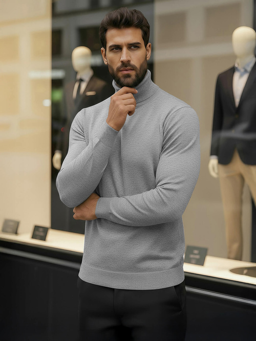 Pánsky Sveter Sivý OZONEE V/V24504