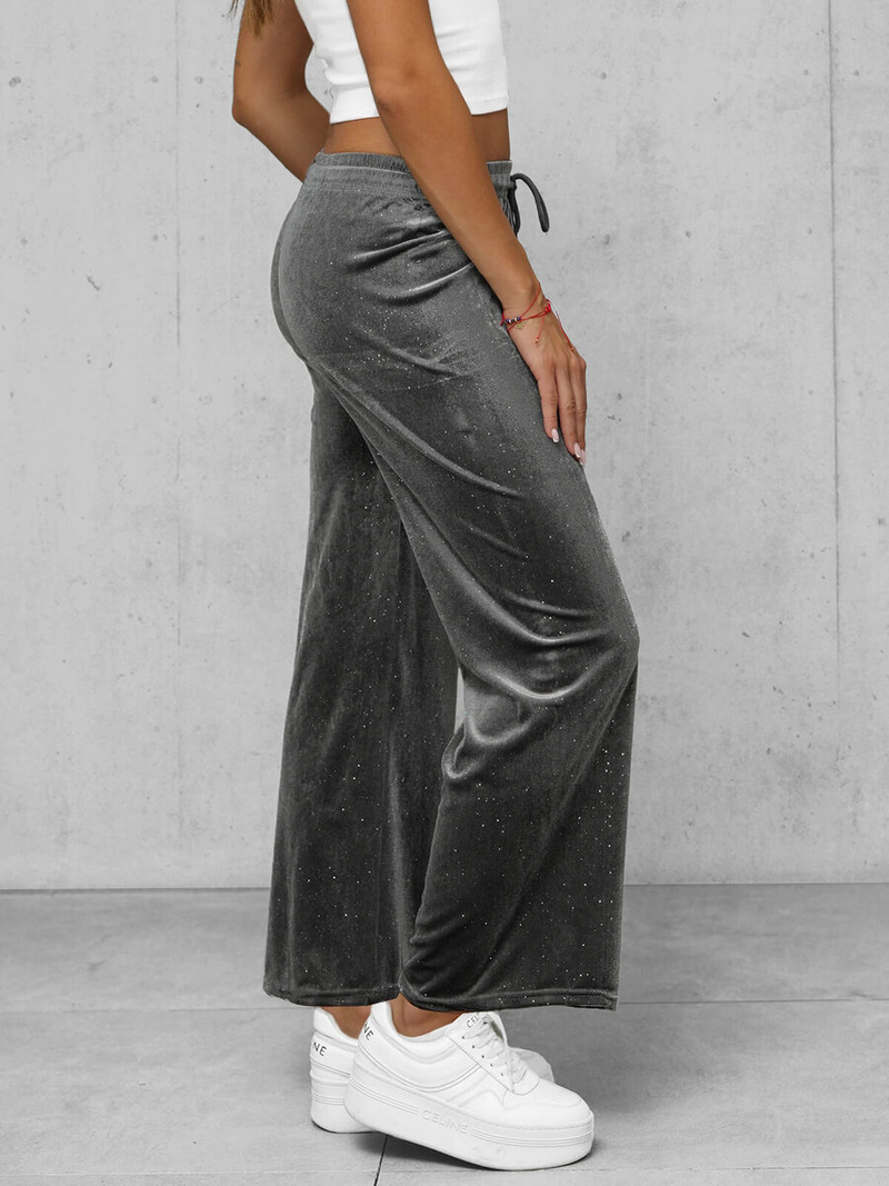 Dámske Velúrové Nohavice Grafitové OZONEE JS/92K519/10