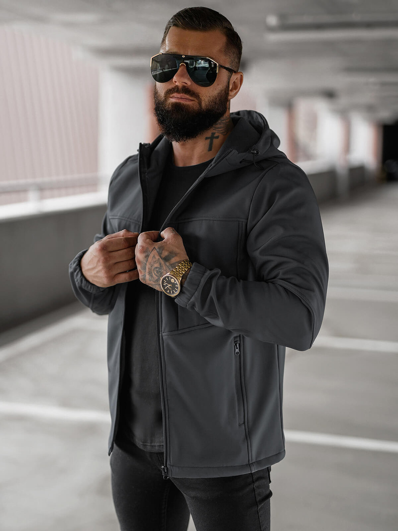 Pánska softshellová bunda grafitová OZONEE JS/27B6523/5Z