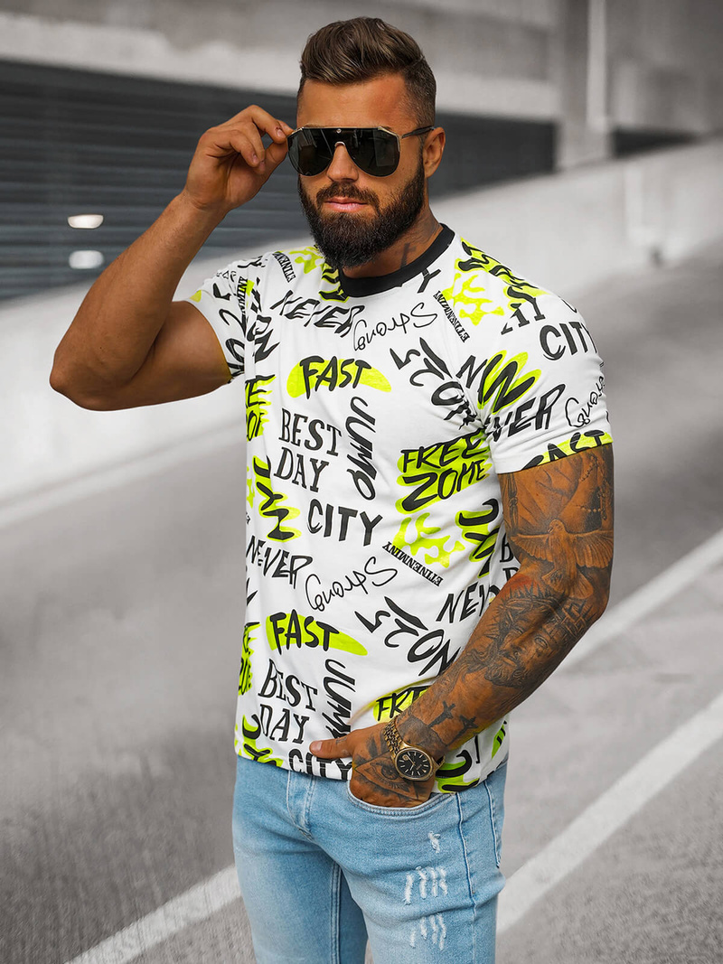 Pánske Tričko Biele OZONEE JS/8T1210/1