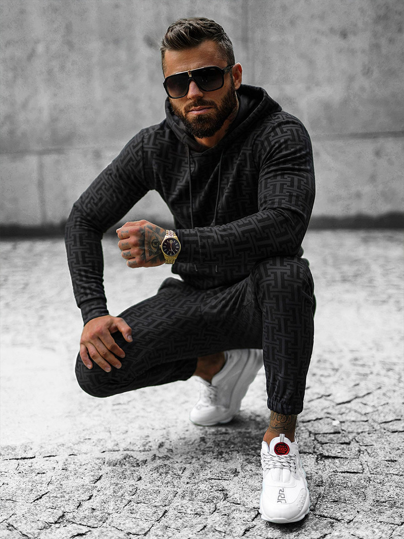 Pánska Tepláková Súprava Čierny OZONEE O/D7263/9102