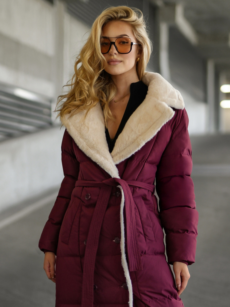 Dámska bunda bordový OZONEE JS/16M9168/06