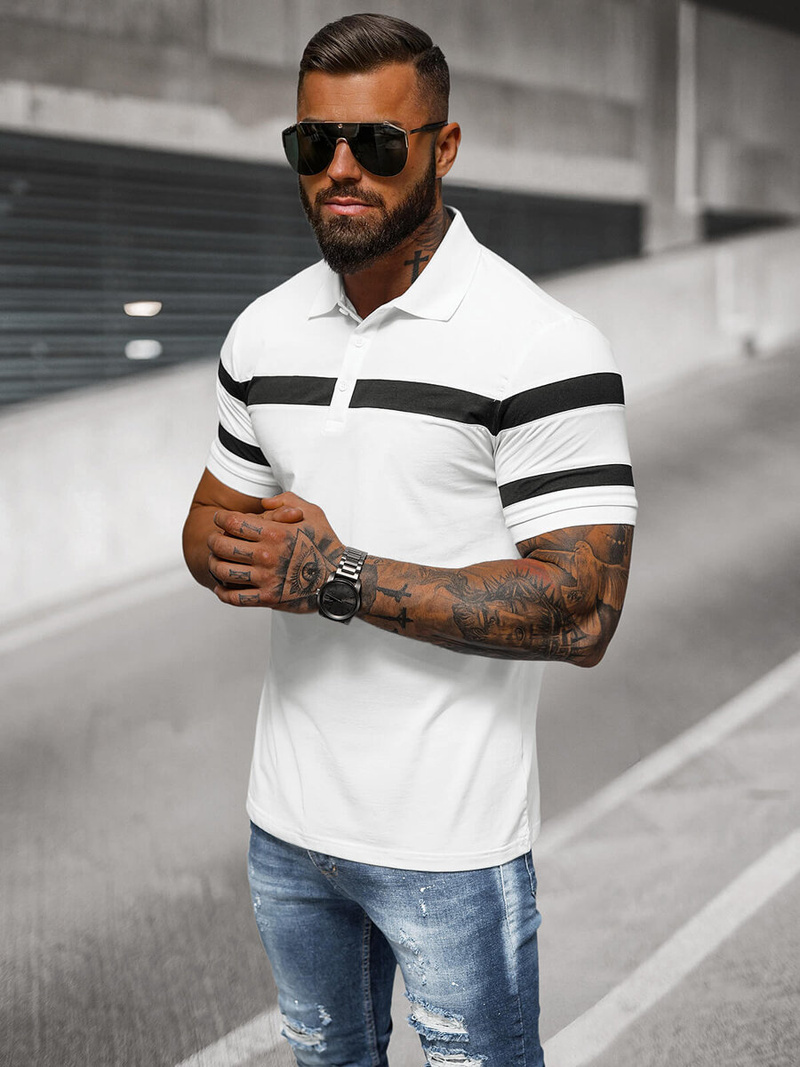 Pánska Polokošeľa Bielé OZONEE NB/MT3108