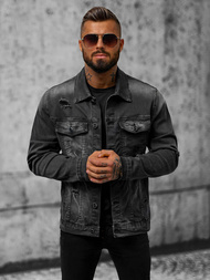 Pánska Riflová Bunda Čierna OZONEE NB/MJ506NZ