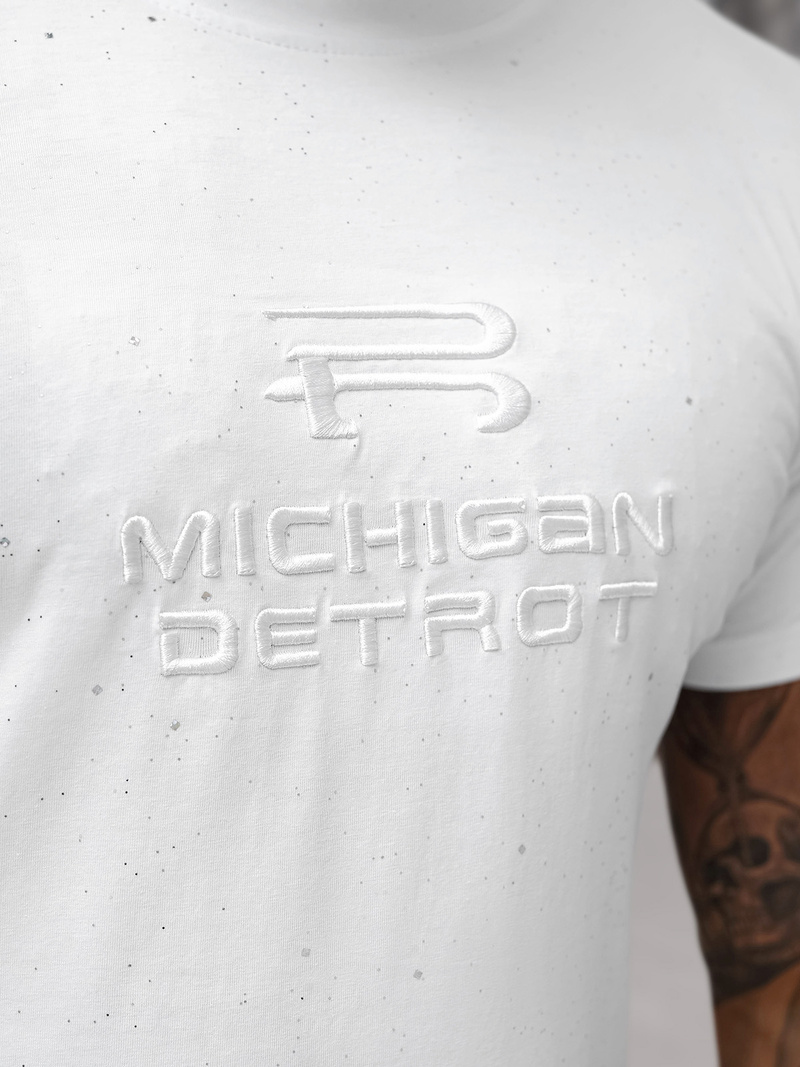 Pánske Tričko Biele OZONEE O/QQ1389