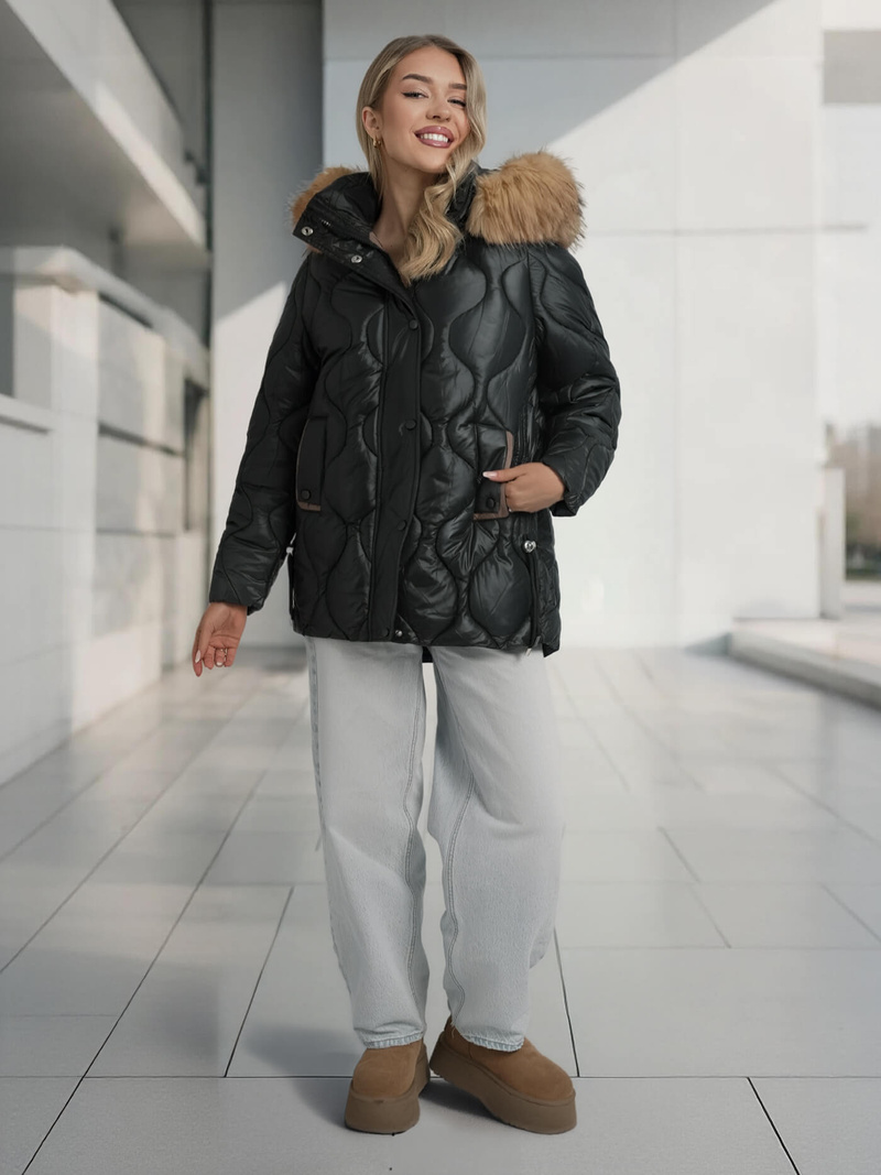 Dámska bunda čierna OZONEE O/5M3226/392Z