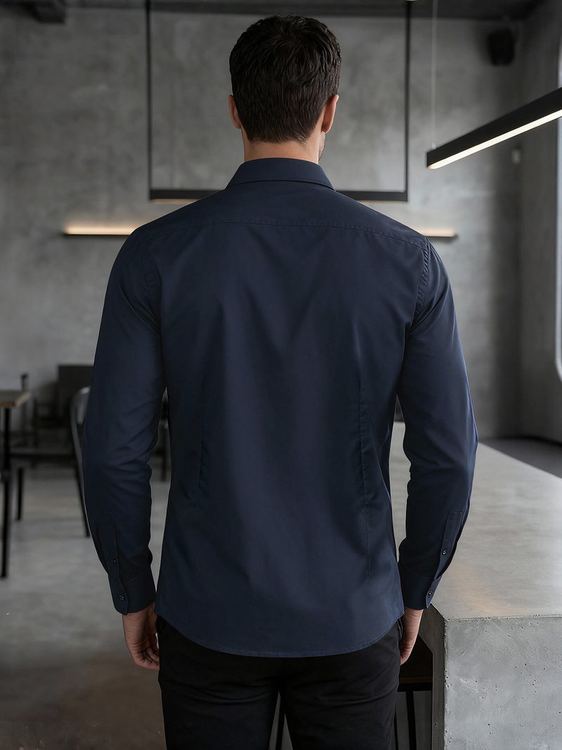 Pánska Košeľa Námornícka Modré OZONEE V/V188Z