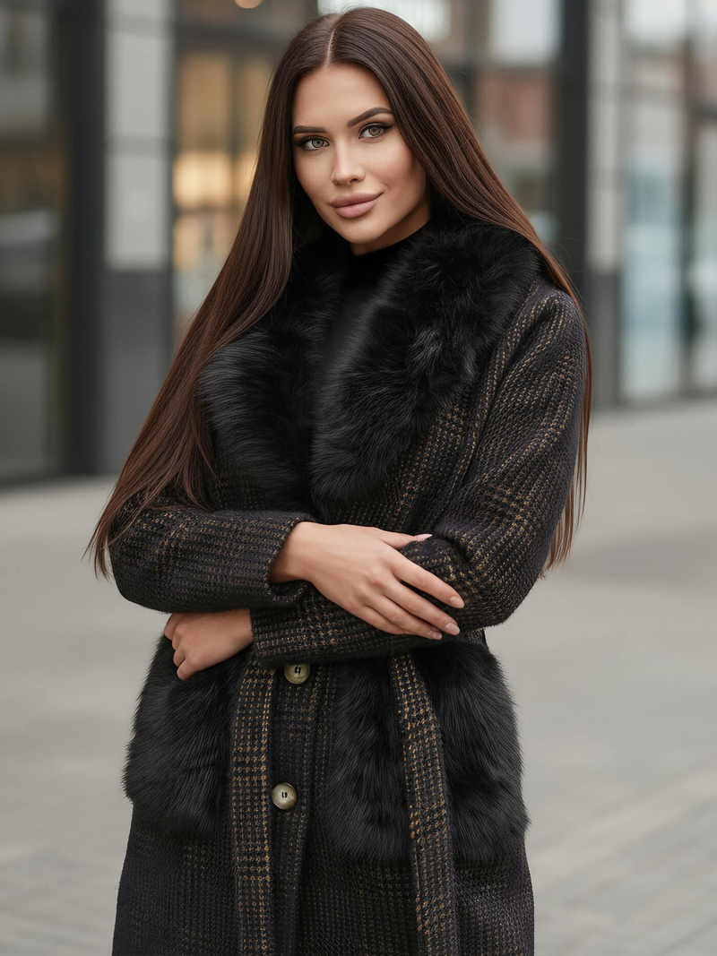 Dámsky Kabát Čierne OZONEE JS/53M5200/1Z