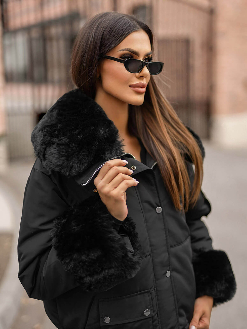 Dámska Zimná Bunda Čierna OZONEE O/H833