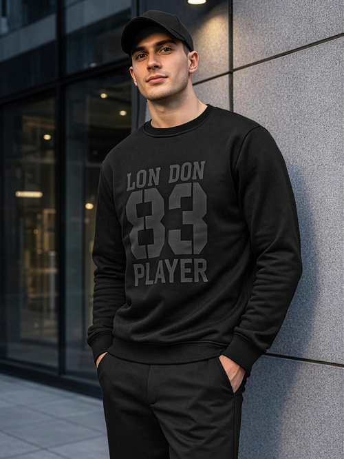 Pánska Mikina Čierna OZONEE JS/8B1976/3