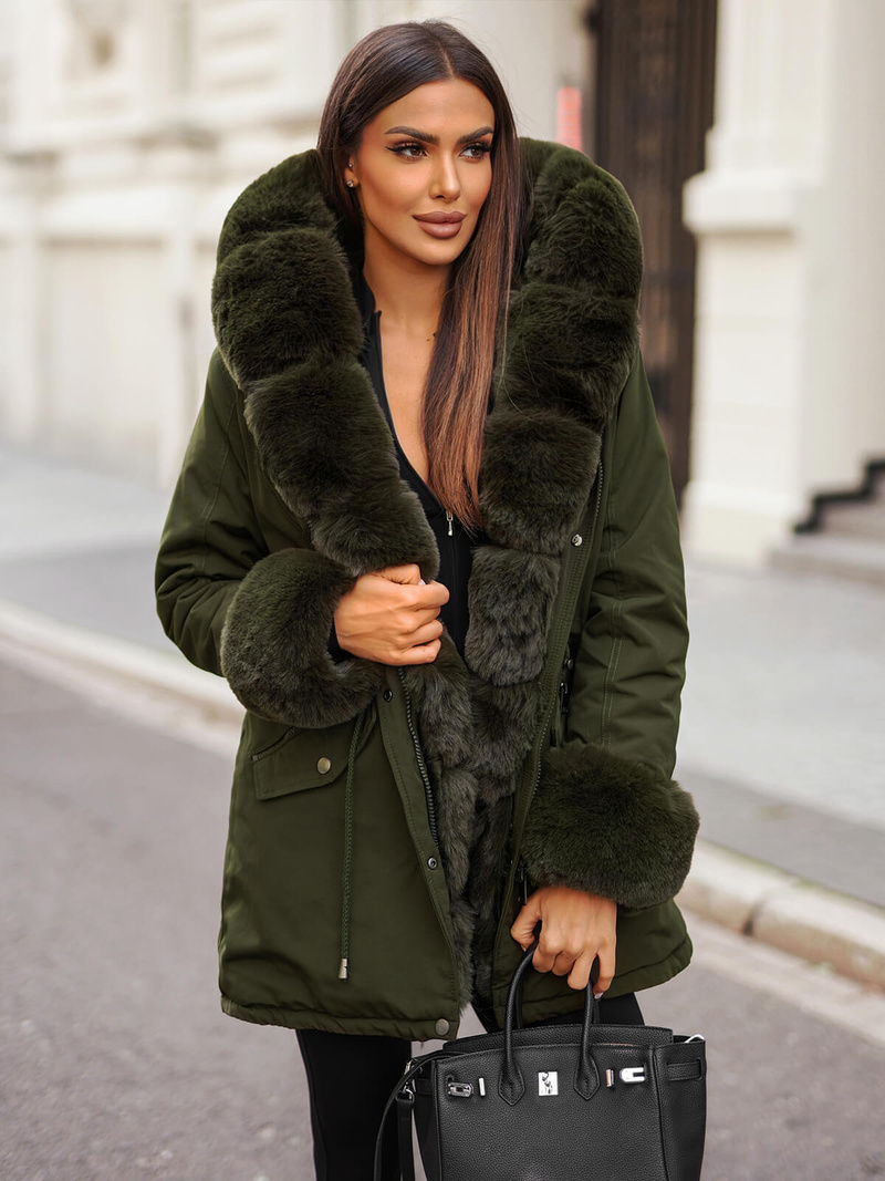 Dámska Zimná Bunda Zelená OZONEE JS/16M9062/136Z