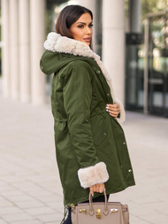 Dámska Zimná Bunda Zelená OZONEE JS/M763/136Z