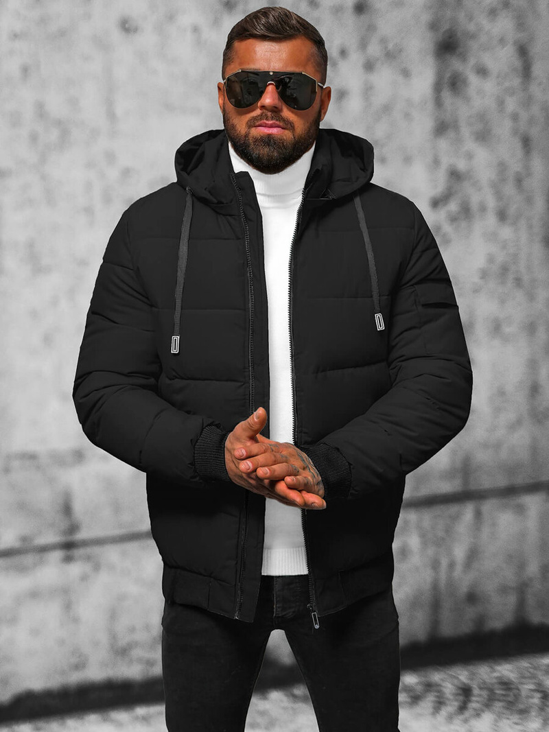 Pánska Bunda Čierna OZONEE JS/31M5006