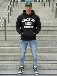 Pánska Mikina Čierna OZONEE JS/8B1767/3Z