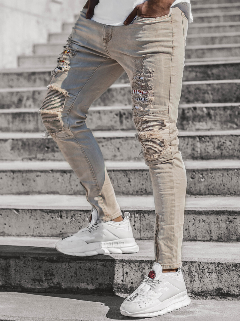 Pánske rifle béžové OZONEE T/82018